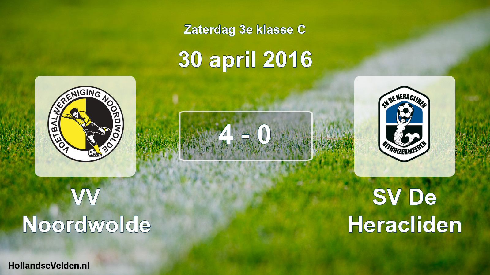 Total number of matches played: VV Noordwolde - SV De Heracliden 4 - 0 (30 April 2016)
