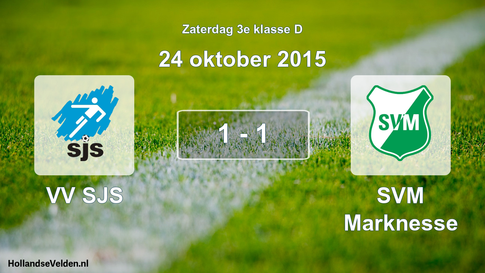 Gespeelde wedstrijd: VV SJS - SVM Marknesse 1 - 1 (24 oktober 2015)
