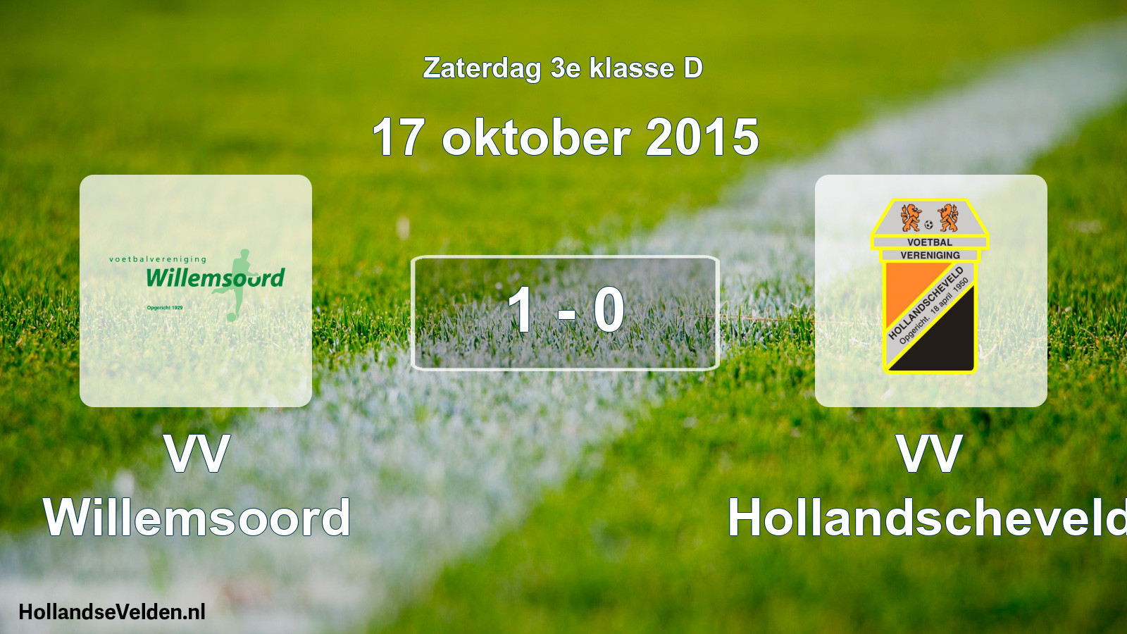 Total number of matches played: VV Willemsoord - VV Hollandscheveld 1 - 0 (17 October 2015)