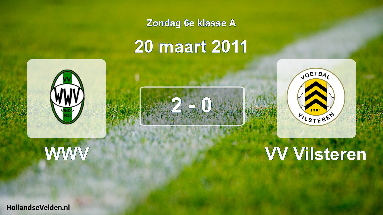 Total number of matches played: WWV - VV Vilsteren 2 - 0 (20 March 2011)