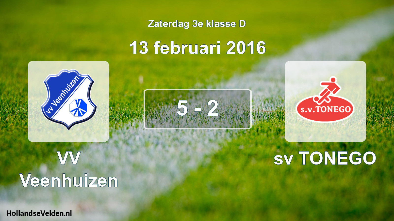 Total number of matches played: VV Veenhuizen - sv TONEGO 5 - 2 (13 February 2016)