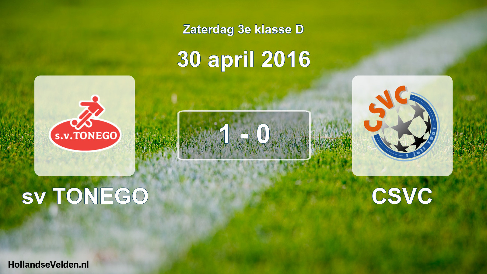 Total number of matches played: sv TONEGO - CSVC 1 - 0 (30 April 2016)