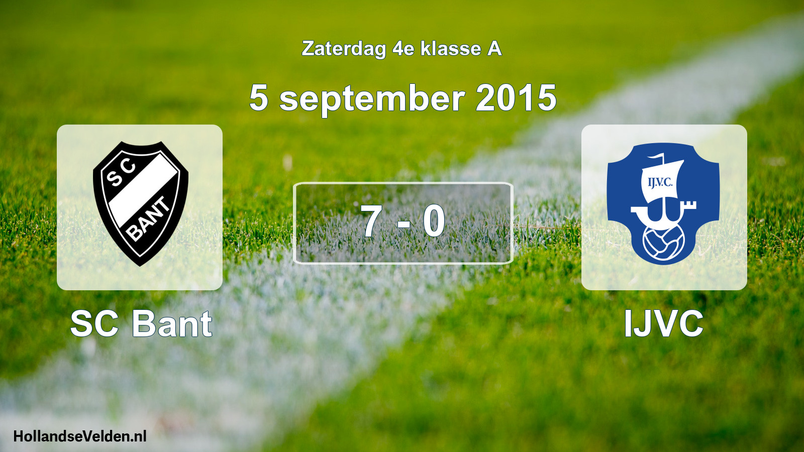 Total number of matches played: SC Bant - IJVC 7 - 0 (5 September 2015)