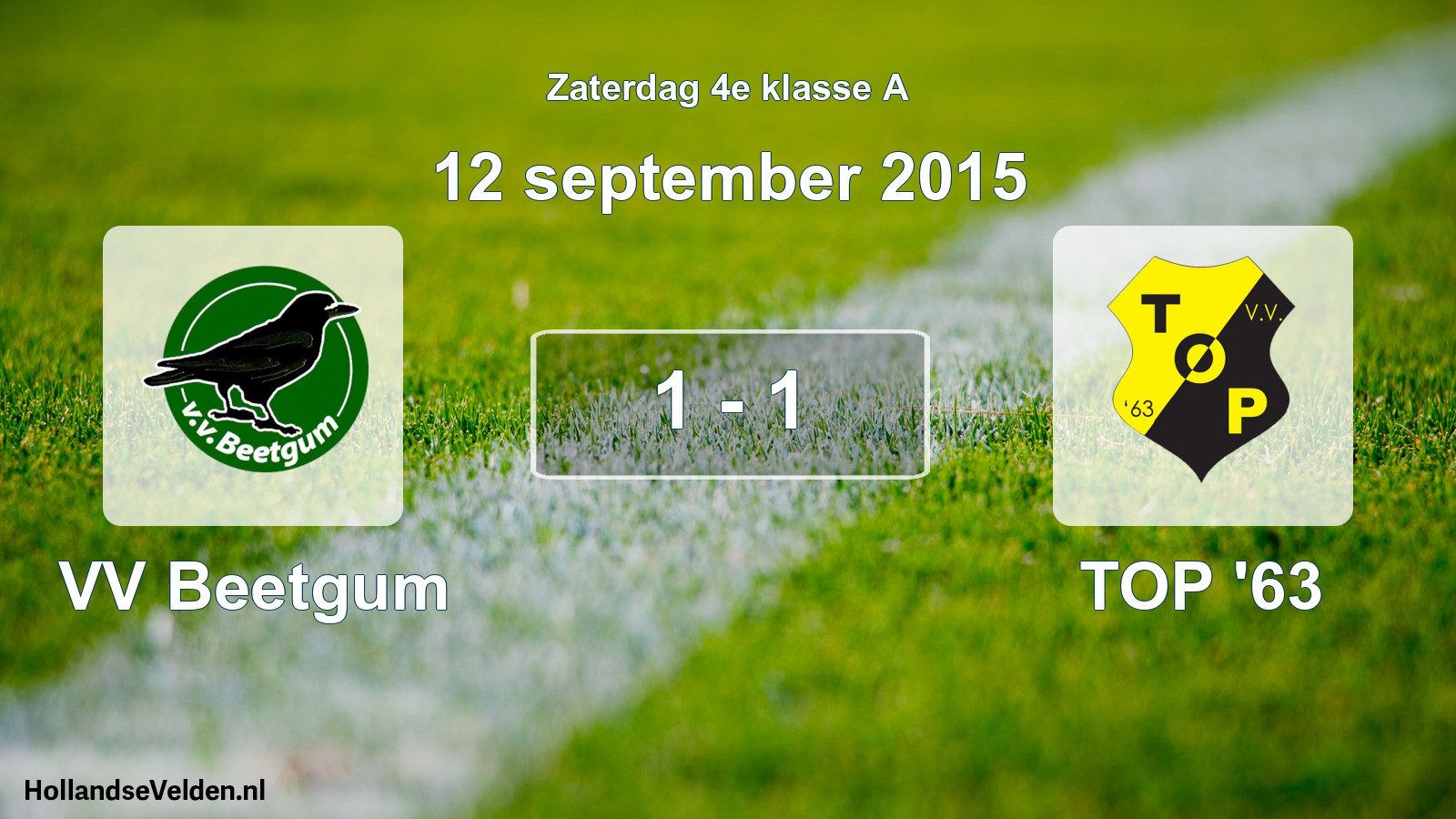 Total number of matches played: VV Beetgum - TOP '63 1 - 1 (12 September 2015)