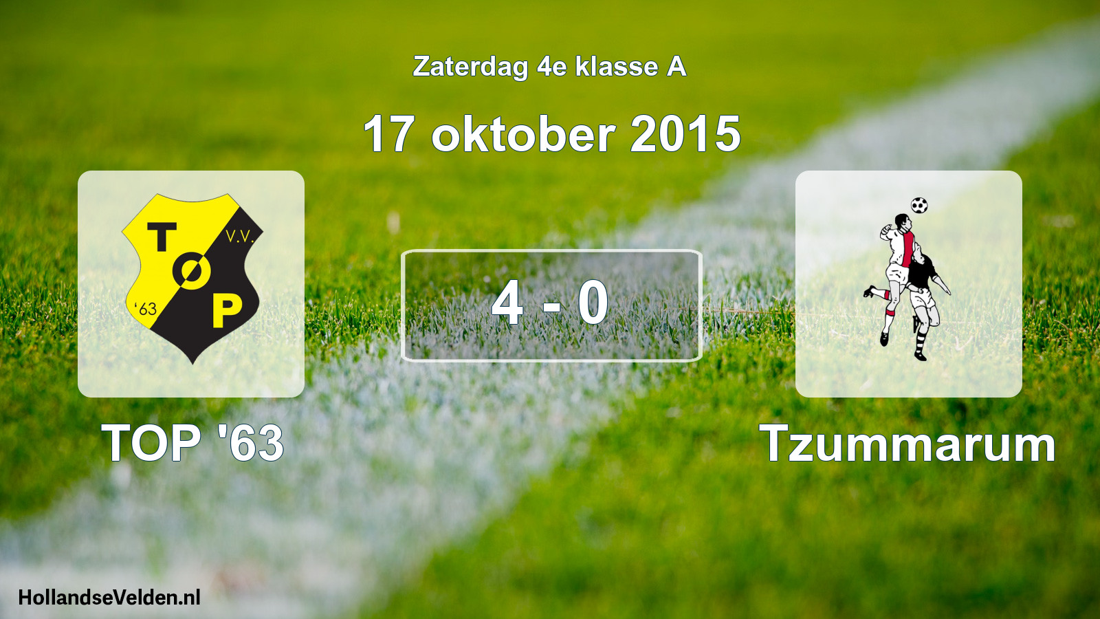 Total number of matches played: TOP '63 - Tzummarum 4 - 0 (17 October 2015)