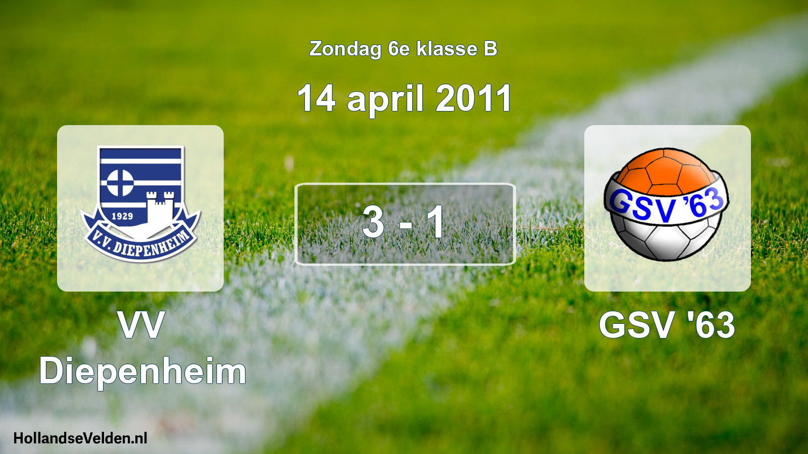 Total number of matches played: VV Diepenheim - GSV '63 3 - 1 (14 April 2011)