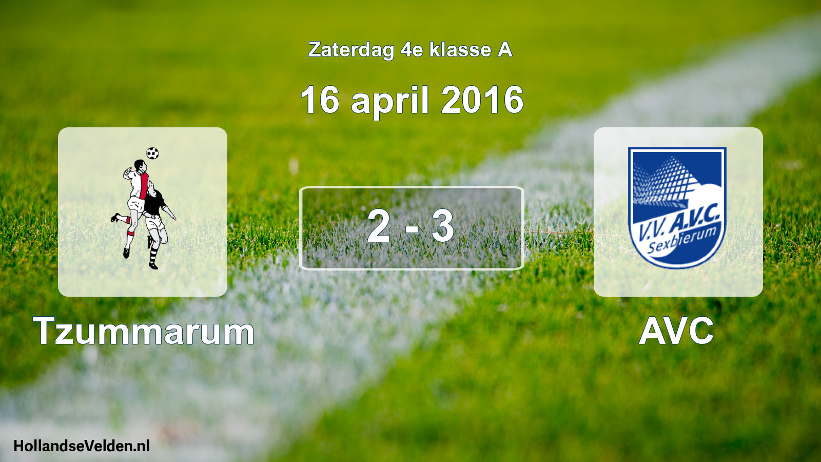 Total number of matches played: Tzummarum - AVC 2 - 3 (16 April 2016)