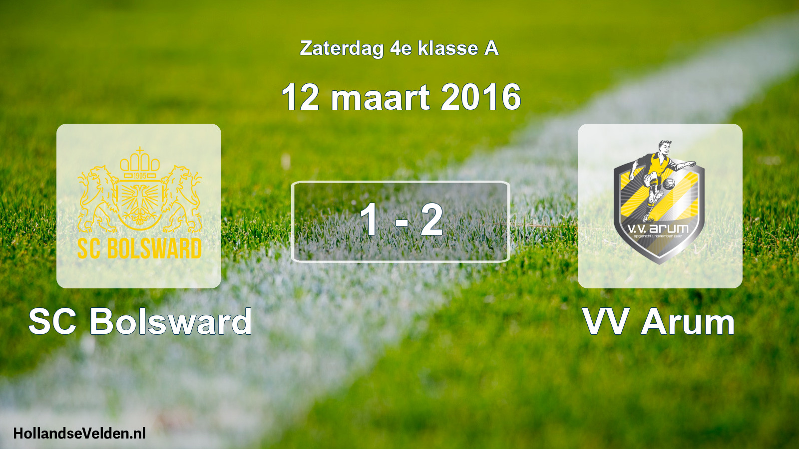 Total number of matches played: SC Bolsward - VV Arum 1 - 2 (12 March 2016)