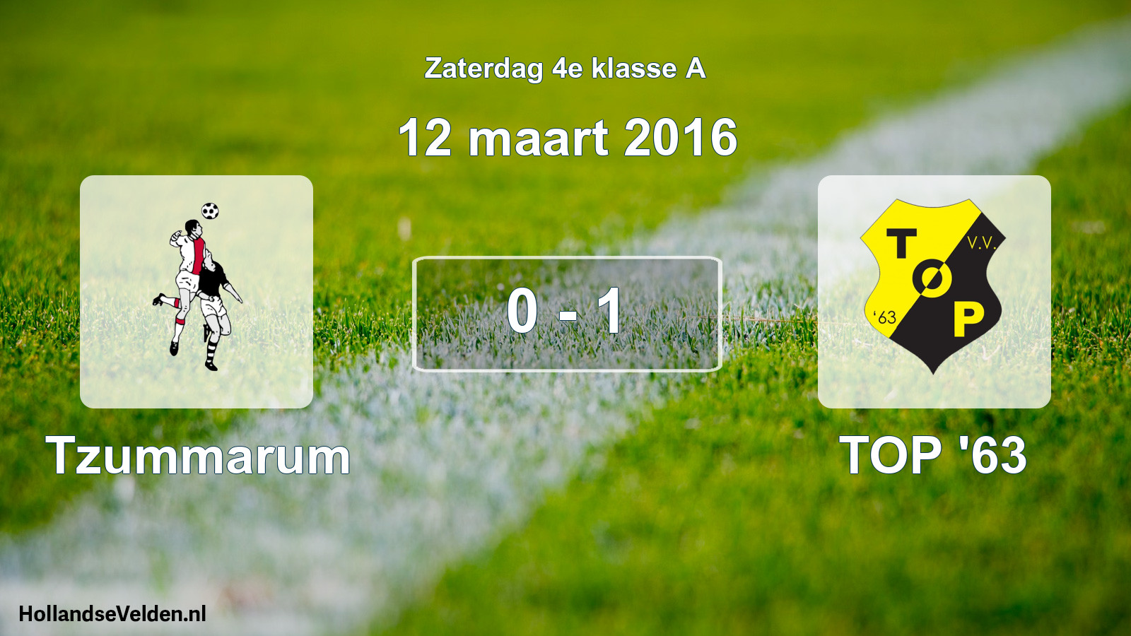 Total number of matches played: Tzummarum - TOP '63 0 - 1 (12 March 2016)