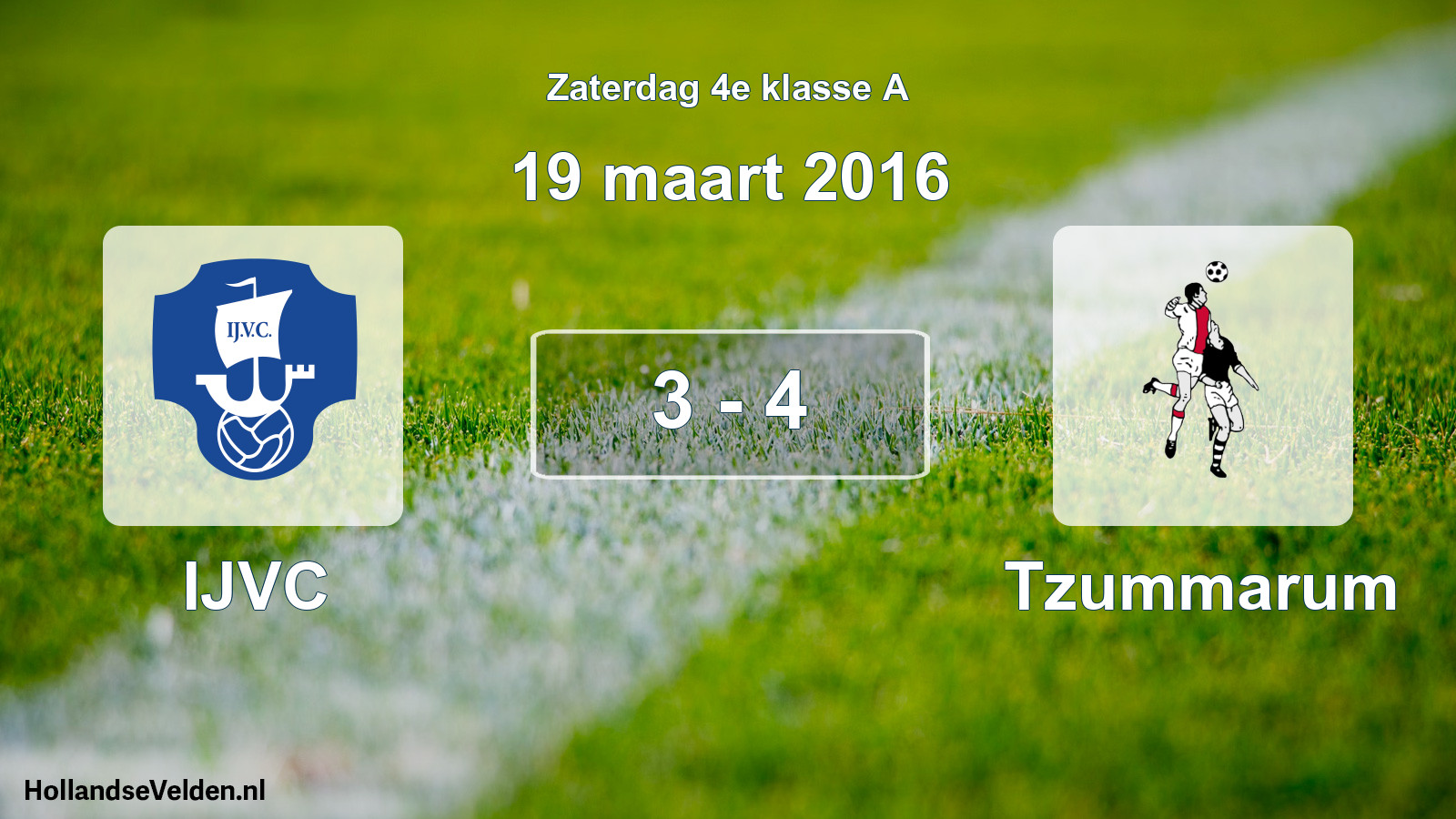Total number of matches played: IJVC - Tzummarum 3 - 4 (19 March 2016)