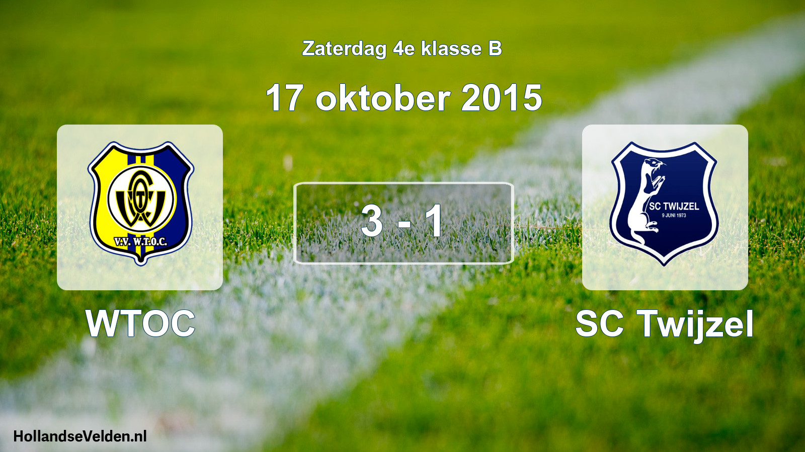 Total number of matches played: WTOC - SC Twijzel 3 - 1 (17 October 2015)