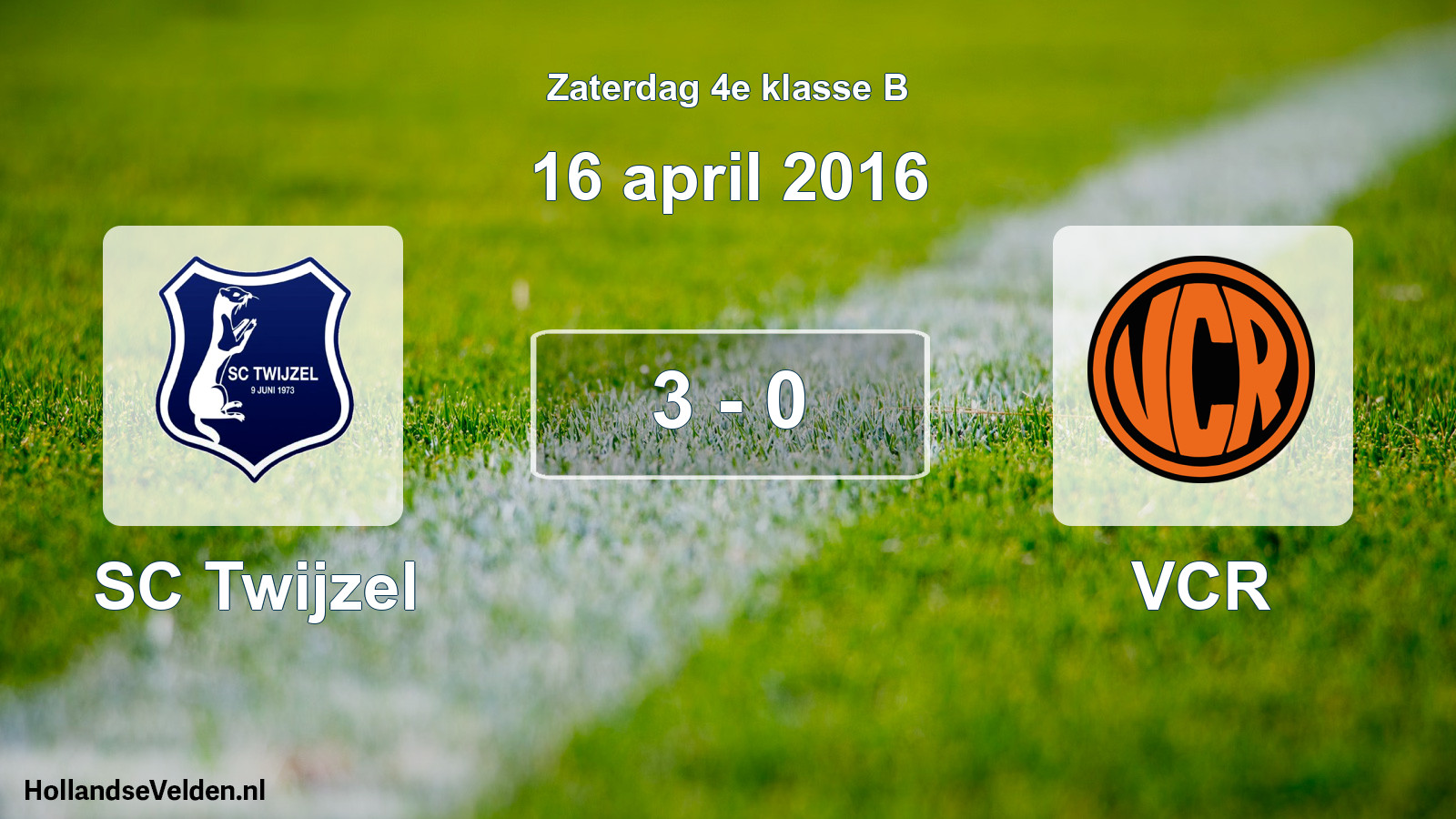 Total number of matches played: SC Twijzel - VCR 3 - 0 (16 April 2016)