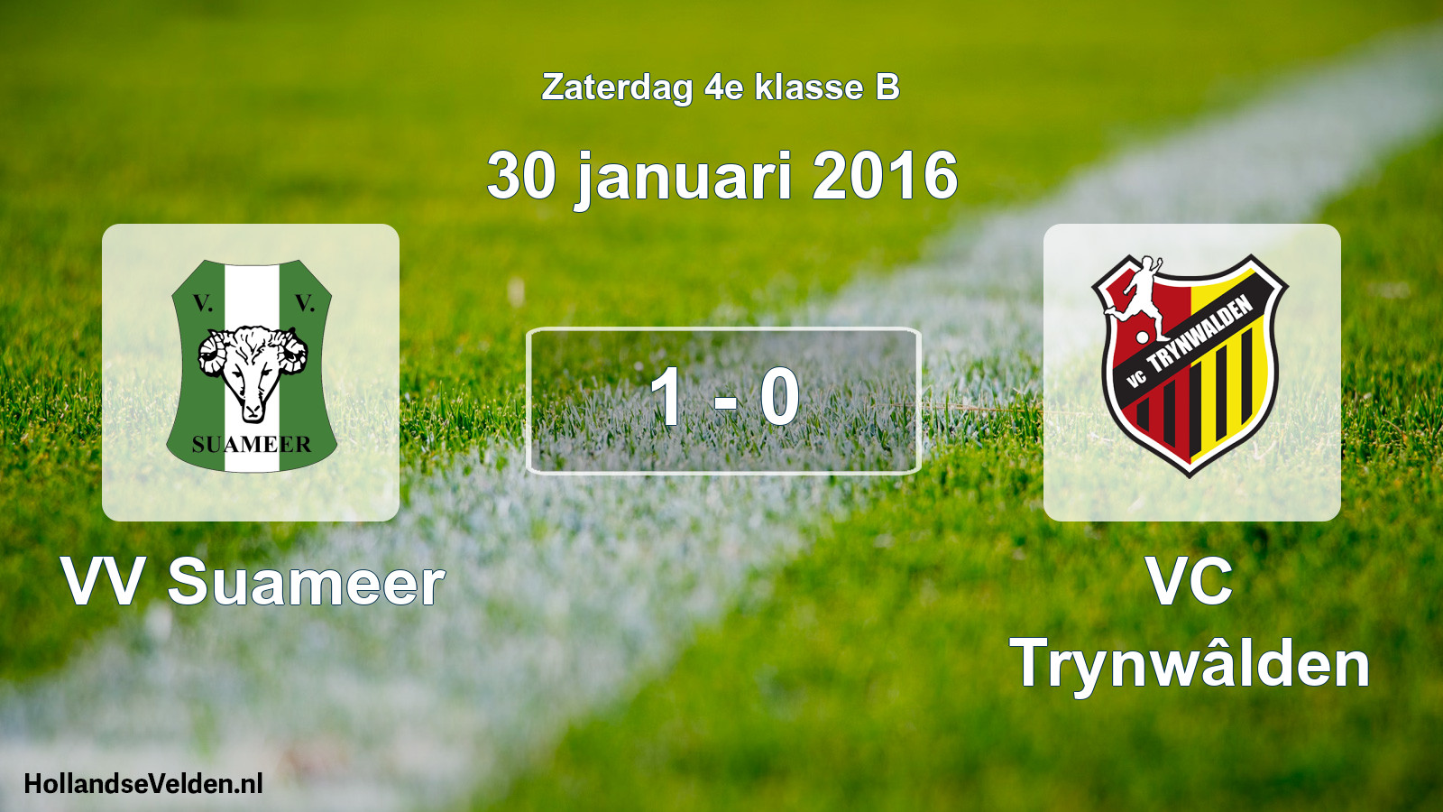 Total number of matches played: VV Suameer - VC Trynwâlden 1 - 0 (30 January 2016)