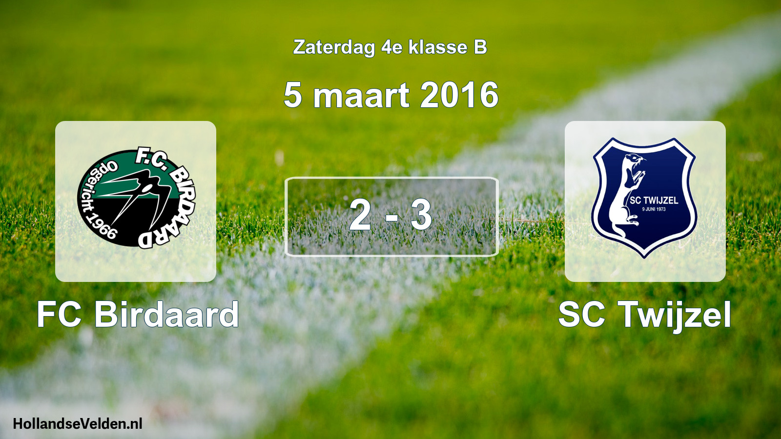 Total number of matches played: FC Birdaard - SC Twijzel 2 - 3 (5 March 2016)