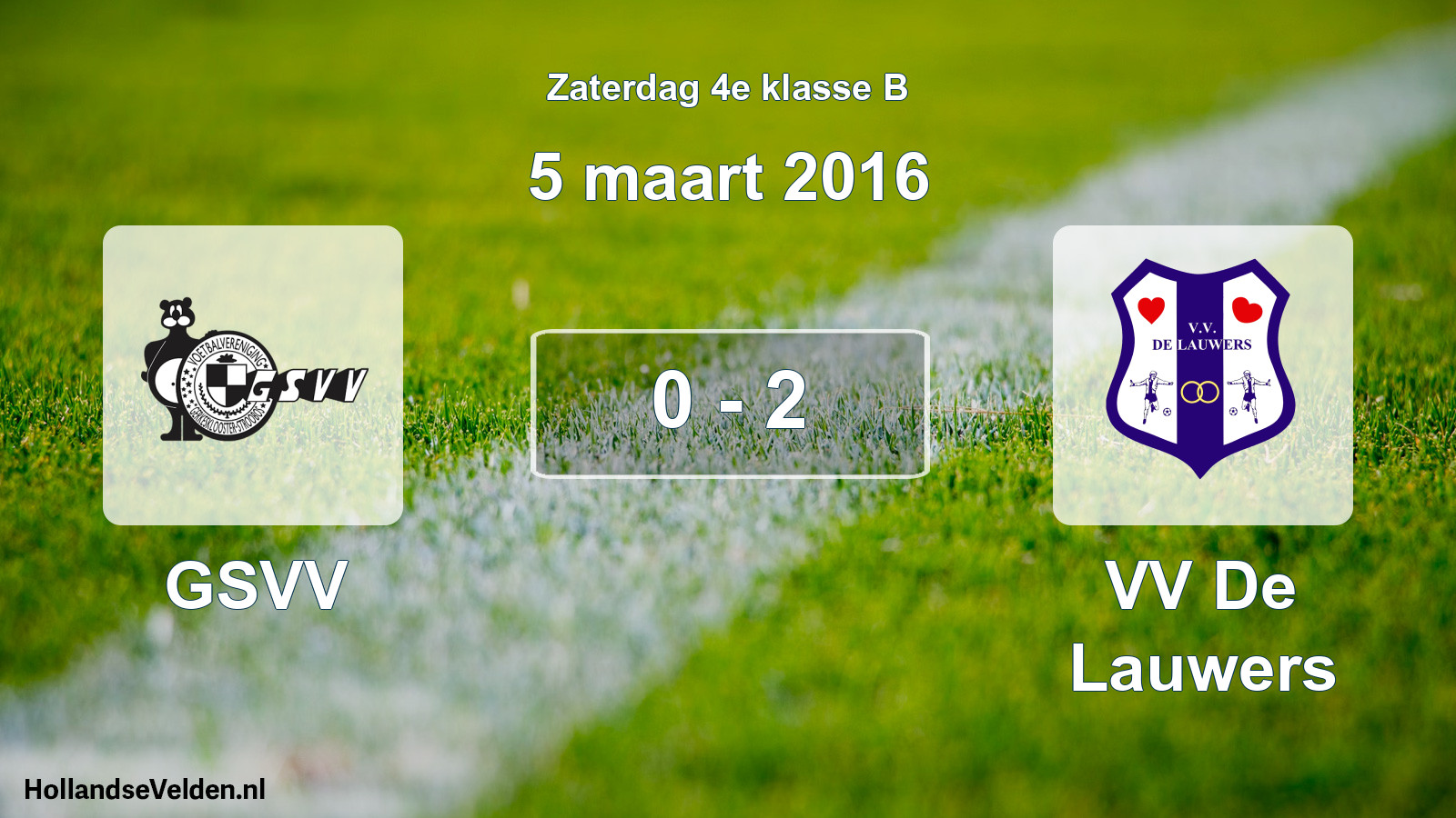 Total number of matches played: GSVV - VV De Lauwers 0 - 2 (5 March 2016)