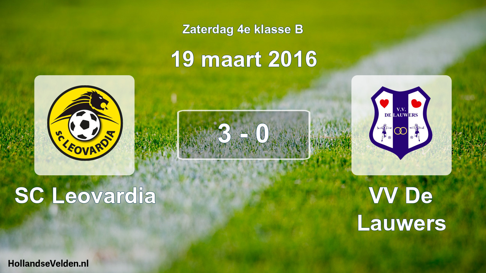 Total number of matches played: SC Leovardia - VV De Lauwers 3 - 0 (19 March 2016)
