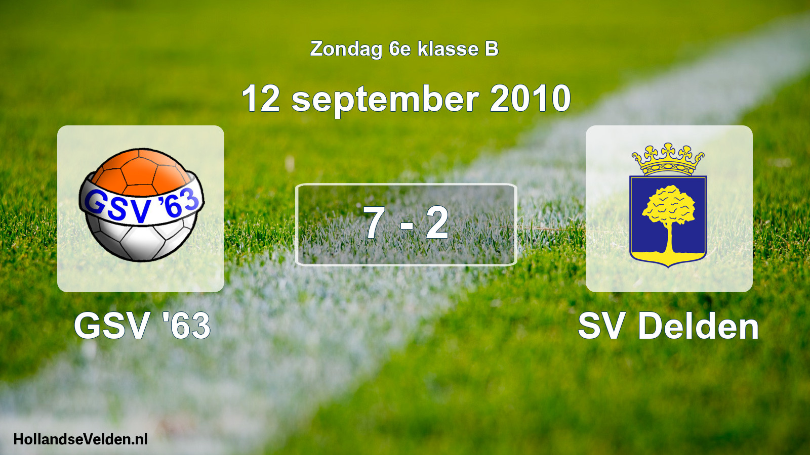 Total number of matches played: GSV '63 - SV Delden 7 - 2 (12 September 2010)