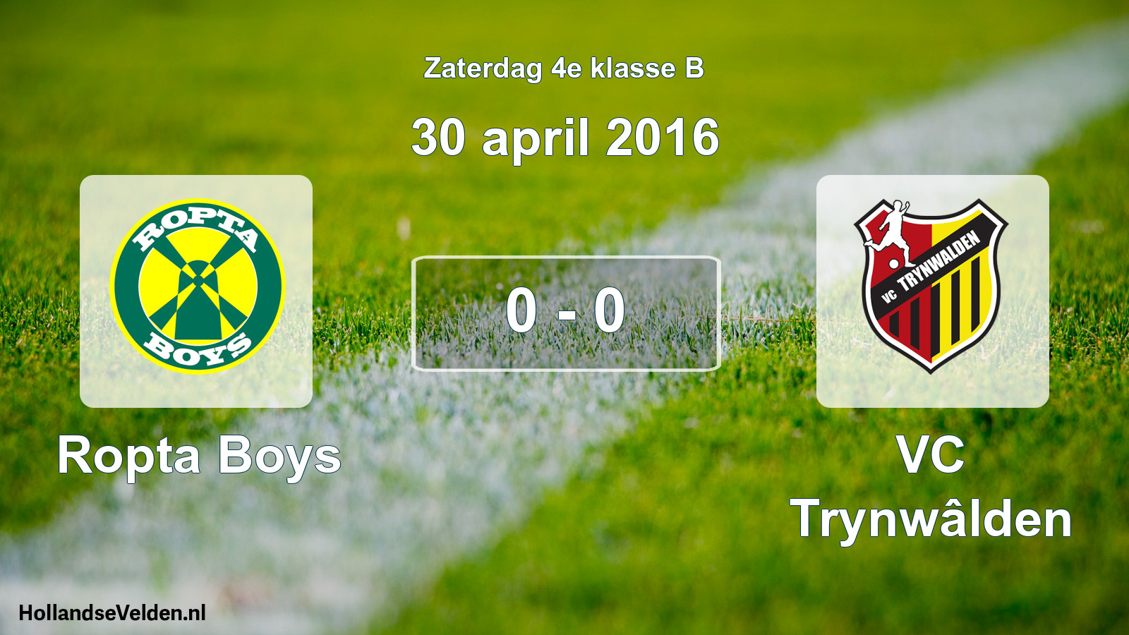 Total number of matches played: Ropta Boys - VC Trynwâlden 0 - 0 (30 April 2016)
