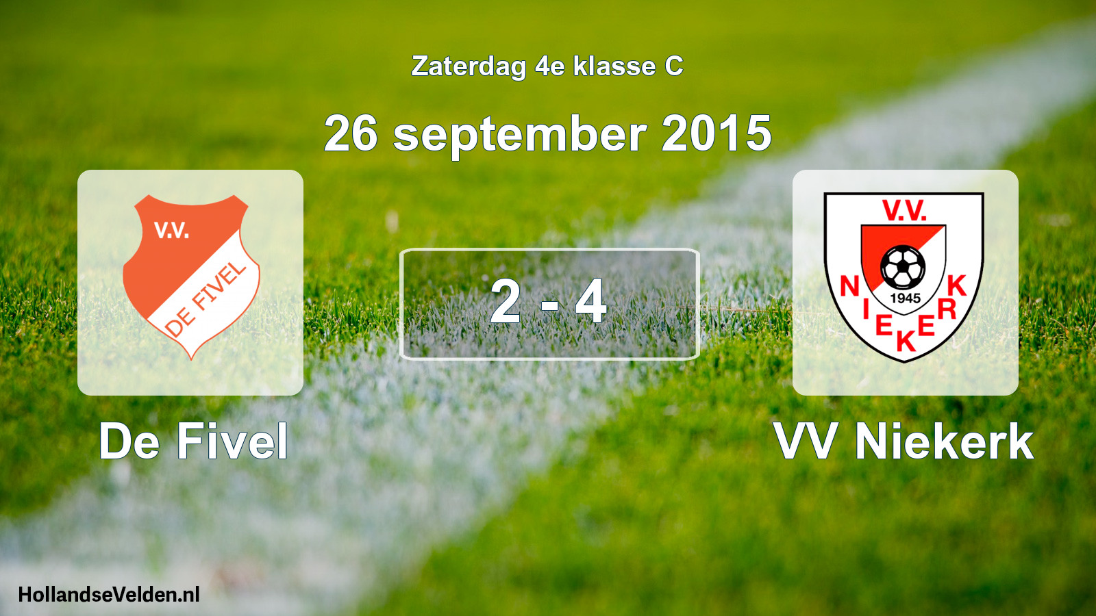 Total number of matches played: De Fivel - VV Niekerk 2 - 4 (26 September 2015)