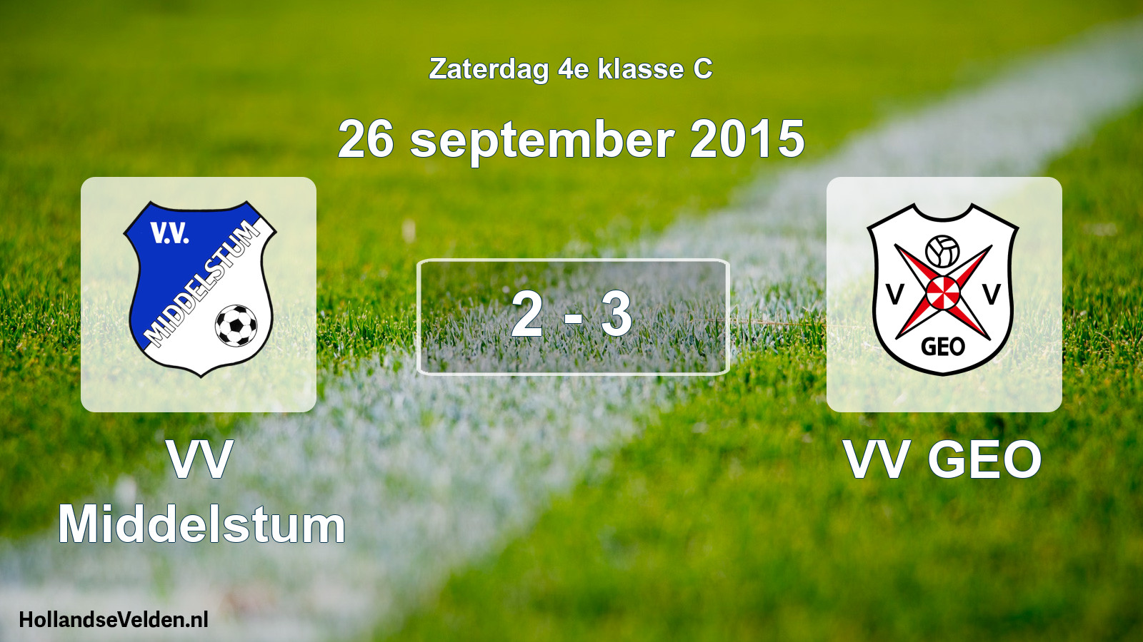 Total number of matches played: VV Middelstum - VV GEO 2 - 3 (26 September 2015)