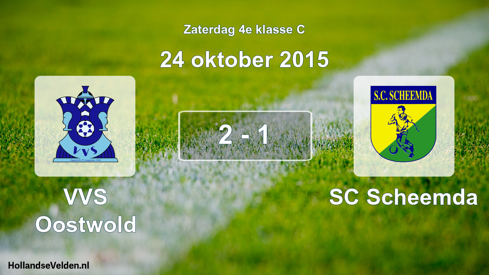 Total number of matches played: VVS Oostwold - SC Scheemda 2 - 1 (24 October 2015)