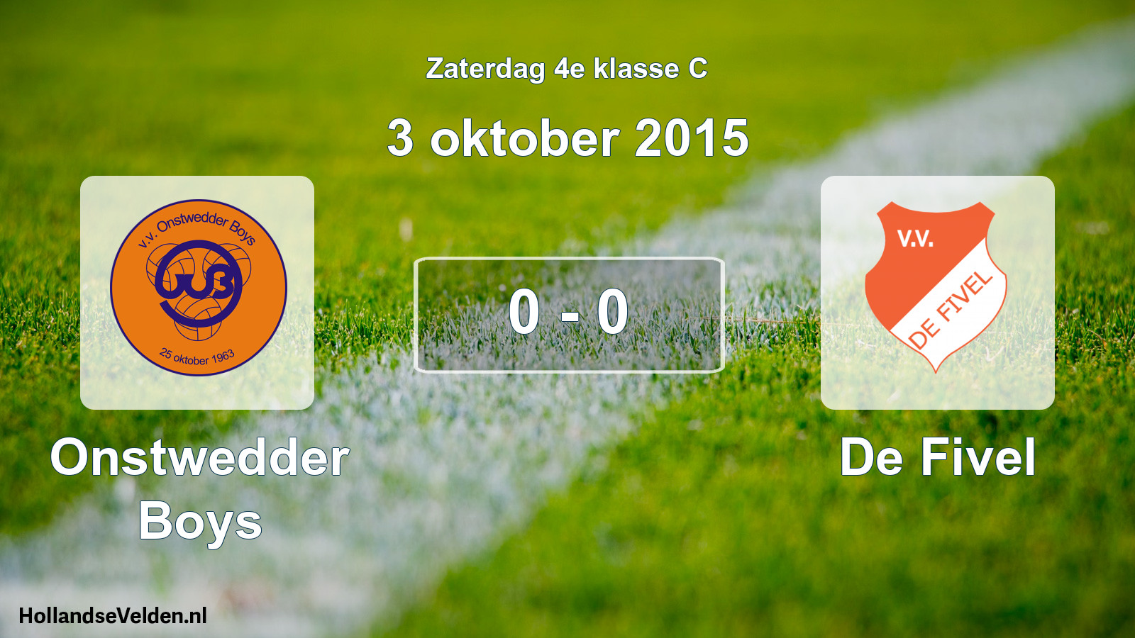 Total number of matches played: Onstwedder Boys - De Fivel 0 - 0 (3 October 2015)