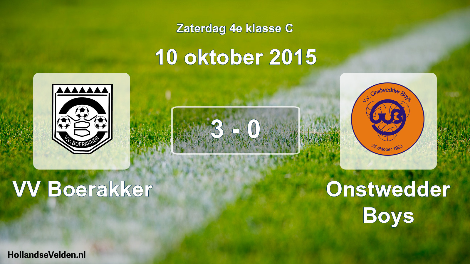 Total number of matches played: VV Boerakker - Onstwedder Boys 3 - 0 (10 October 2015)