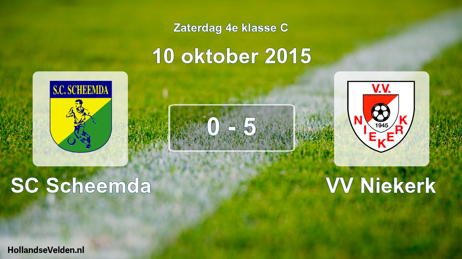 Total number of matches played: SC Scheemda - VV Niekerk 0 - 5 (10 October 2015)
