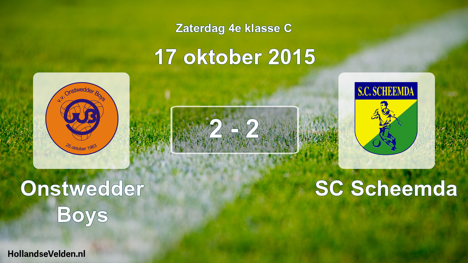 Total number of matches played: Onstwedder Boys - SC Scheemda 2 - 2 (17 October 2015)