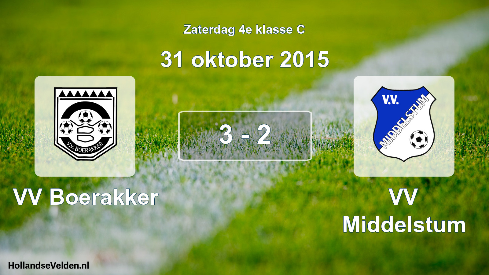Total number of matches played: VV Boerakker - VV Middelstum 3 - 2 (31 October 2015)