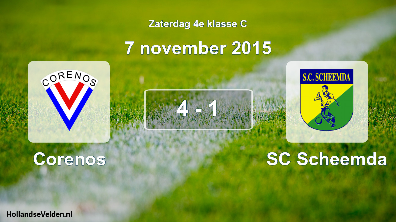 Total number of matches played: Corenos - SC Scheemda 4 - 1 (7 November 2015)