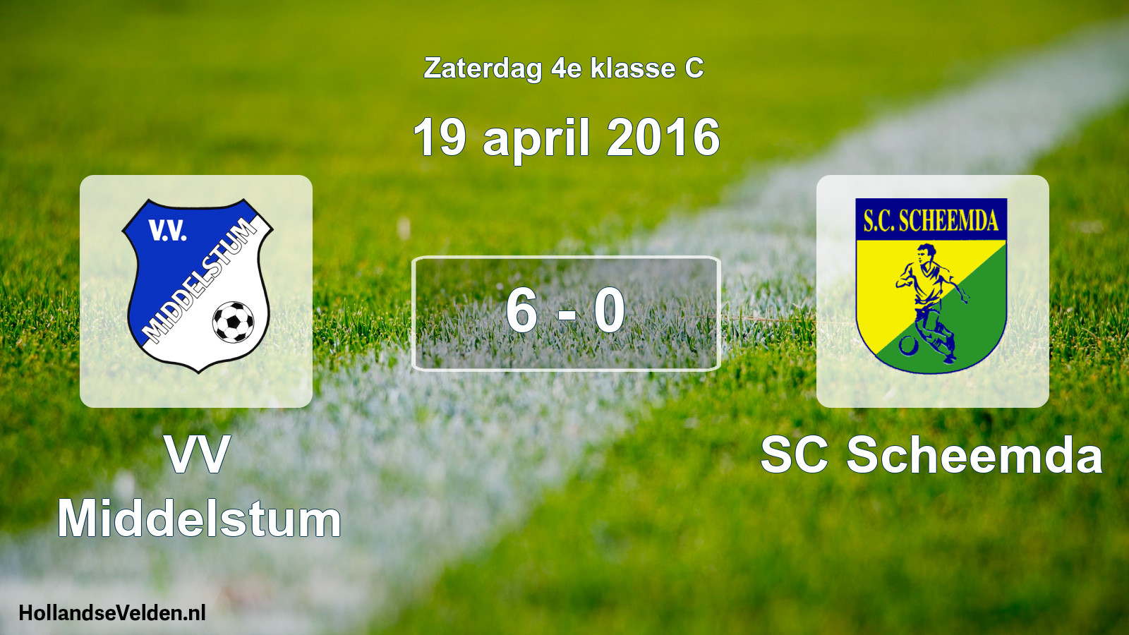 Total number of matches played: VV Middelstum - SC Scheemda 6 - 0 (19 April 2016)