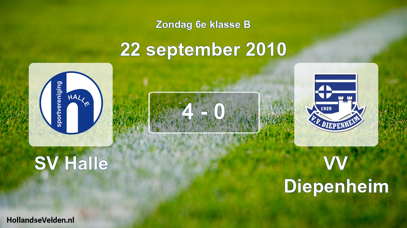 Total number of matches played: SV Halle - VV Diepenheim 4 - 0 (22 September 2010)