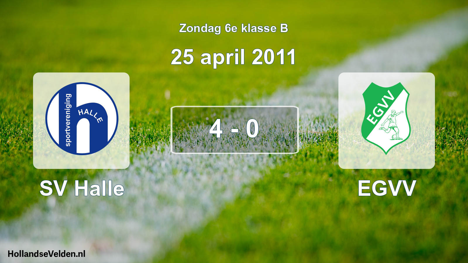 Total number of matches played: SV Halle - EGVV 4 - 0 (25 April 2011)