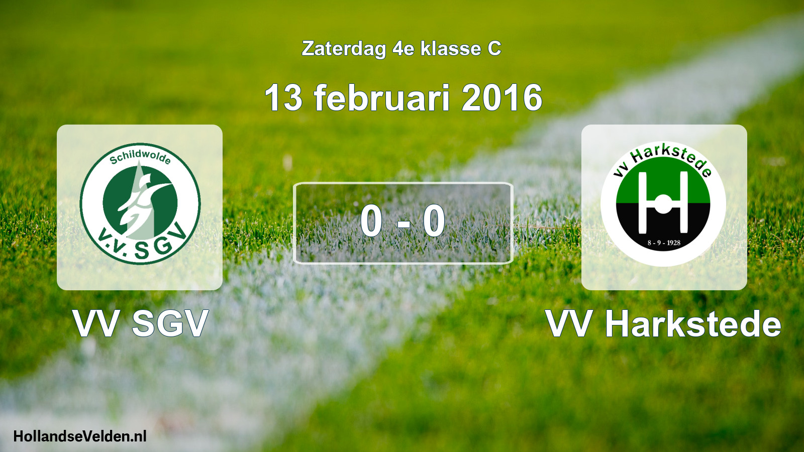 Total number of matches played: VV SGV - VV Harkstede 0 - 0 (13 February 2016)