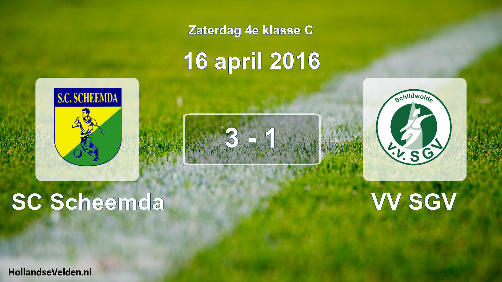 Total number of matches played: SC Scheemda - VV SGV 3 - 1 (16 April 2016)