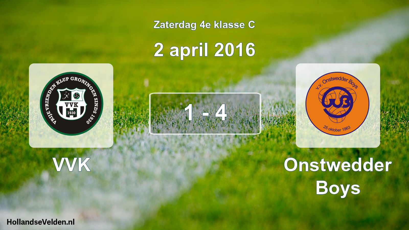 Total number of matches played: VVK - Onstwedder Boys 1 - 4 (2 April 2016)