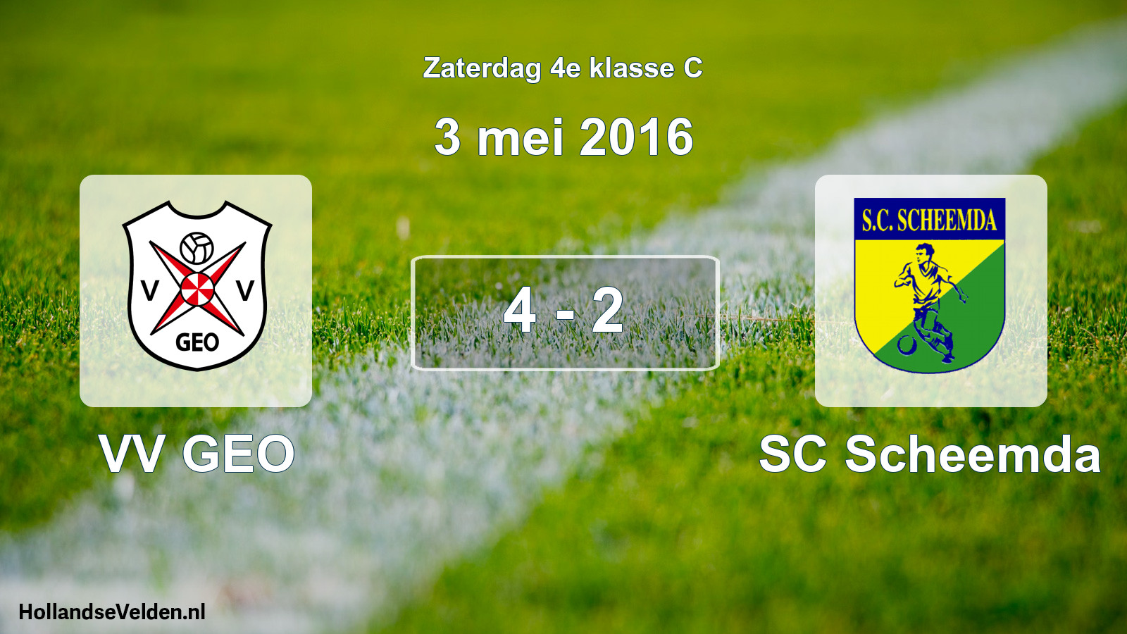 Total number of matches played: VV GEO - SC Scheemda 4 - 2 (3 May 2016)
