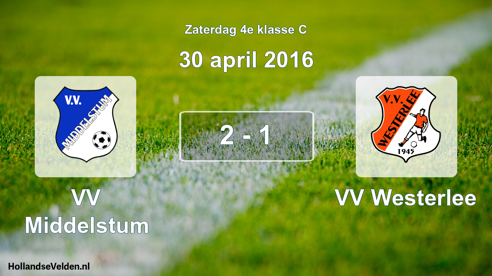 Total number of matches played: VV Middelstum - VV Westerlee 2 - 1 (30 April 2016)