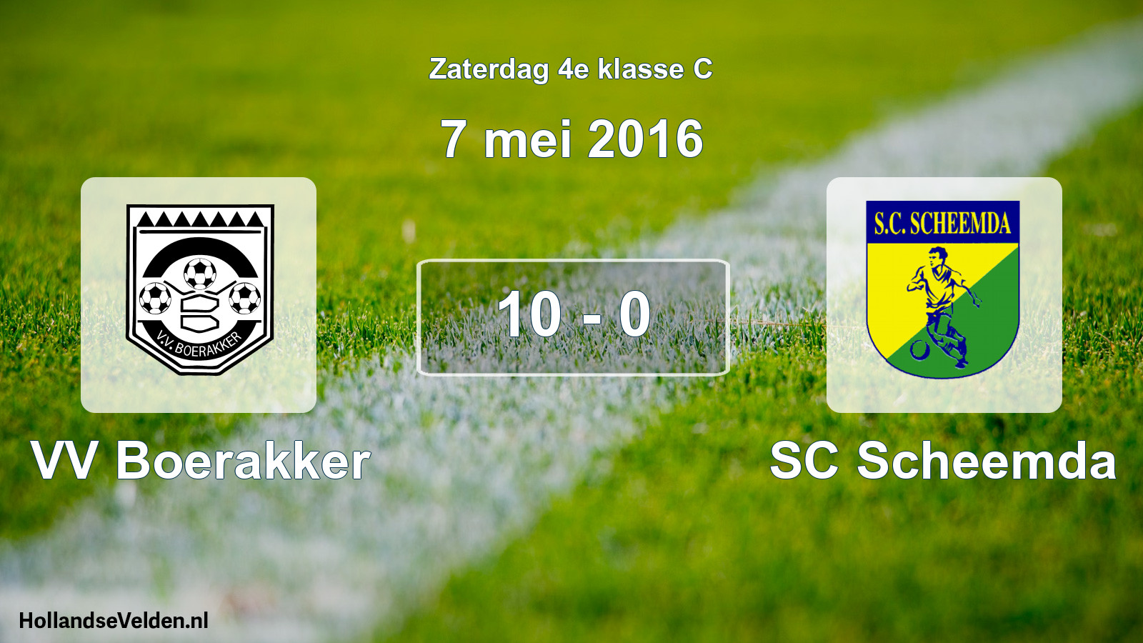 Total number of matches played: VV Boerakker - SC Scheemda 10 - 0 (7 May 2016)