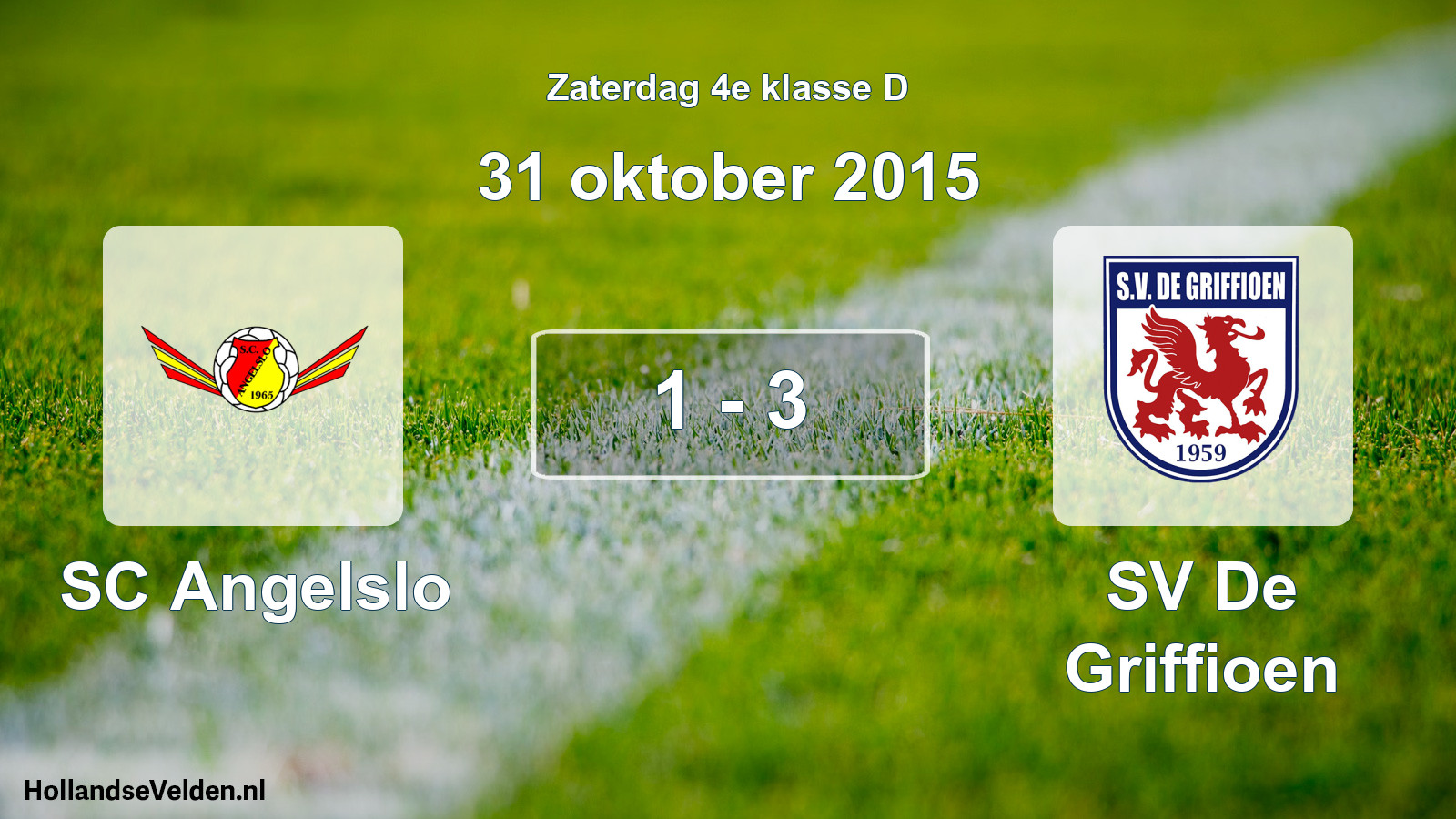 Total number of matches played: SC Angelslo - SV De Griffioen 1 - 3 (31 October 2015)