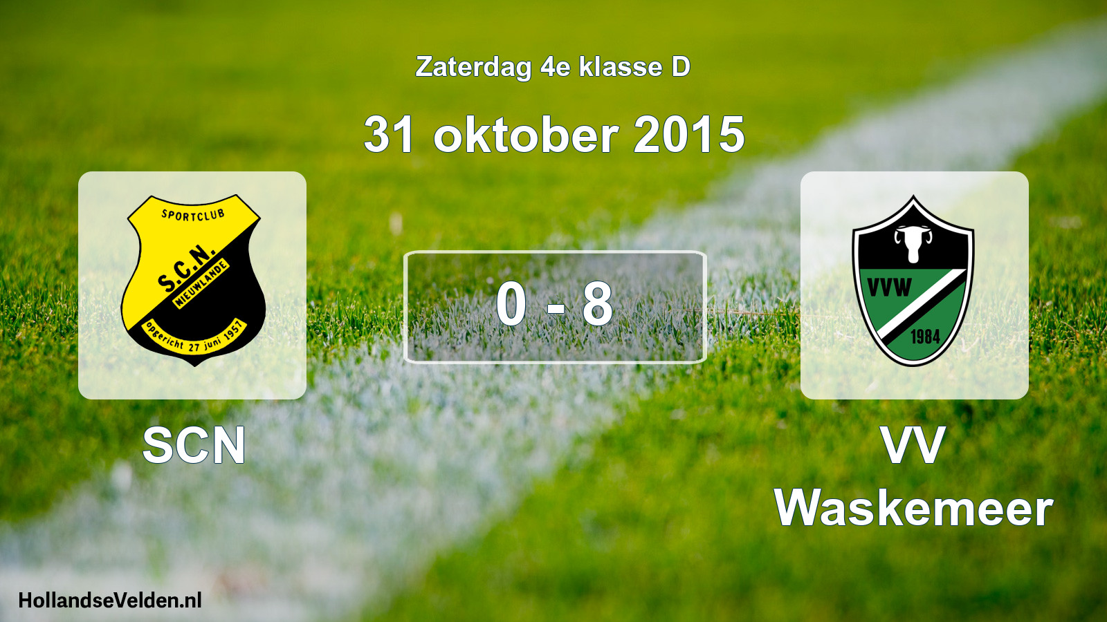 Total number of matches played: SCN - VV Waskemeer 0 - 8 (31 October 2015)
