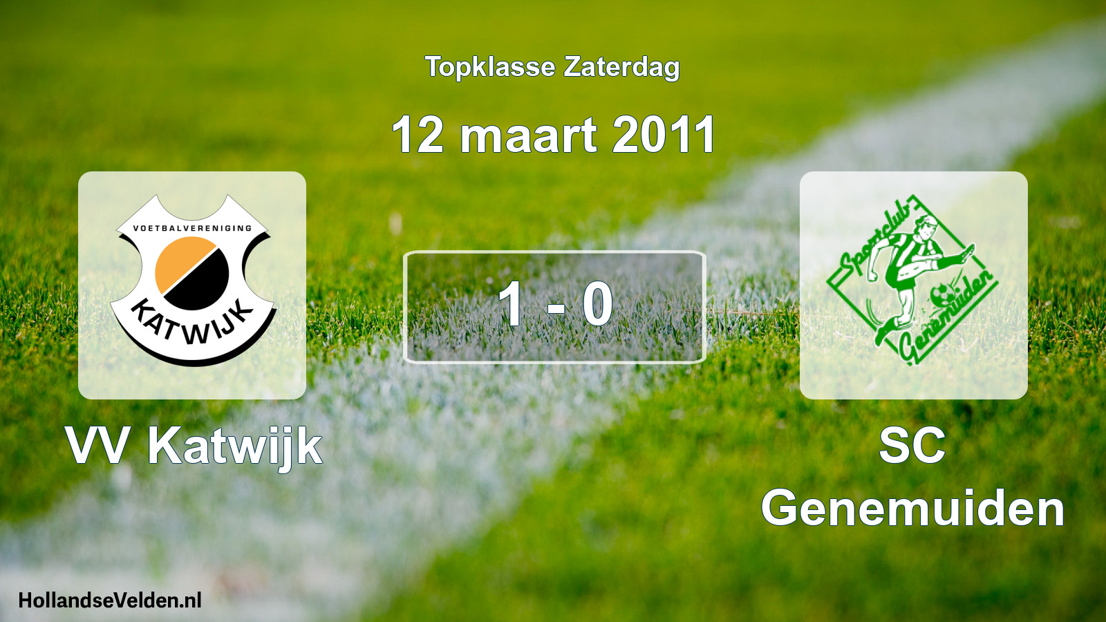 Total number of matches played: VV Katwijk - SC Genemuiden 1 - 0 (12 March 2011)
