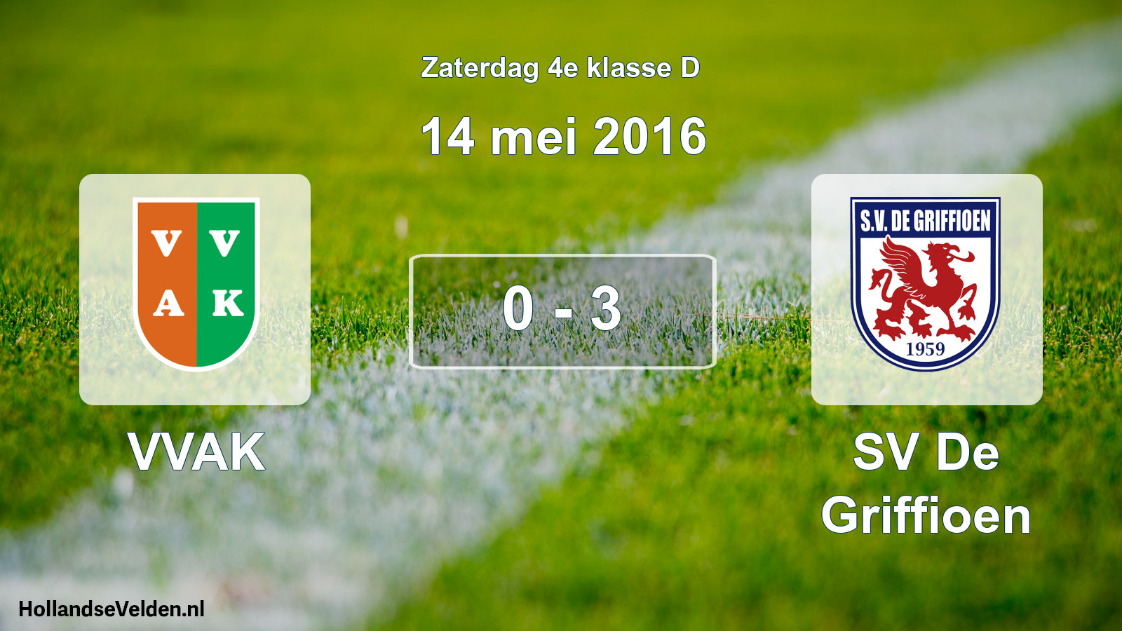 Total number of matches played: VVAK - SV De Griffioen 0 - 3 (14 May 2016)