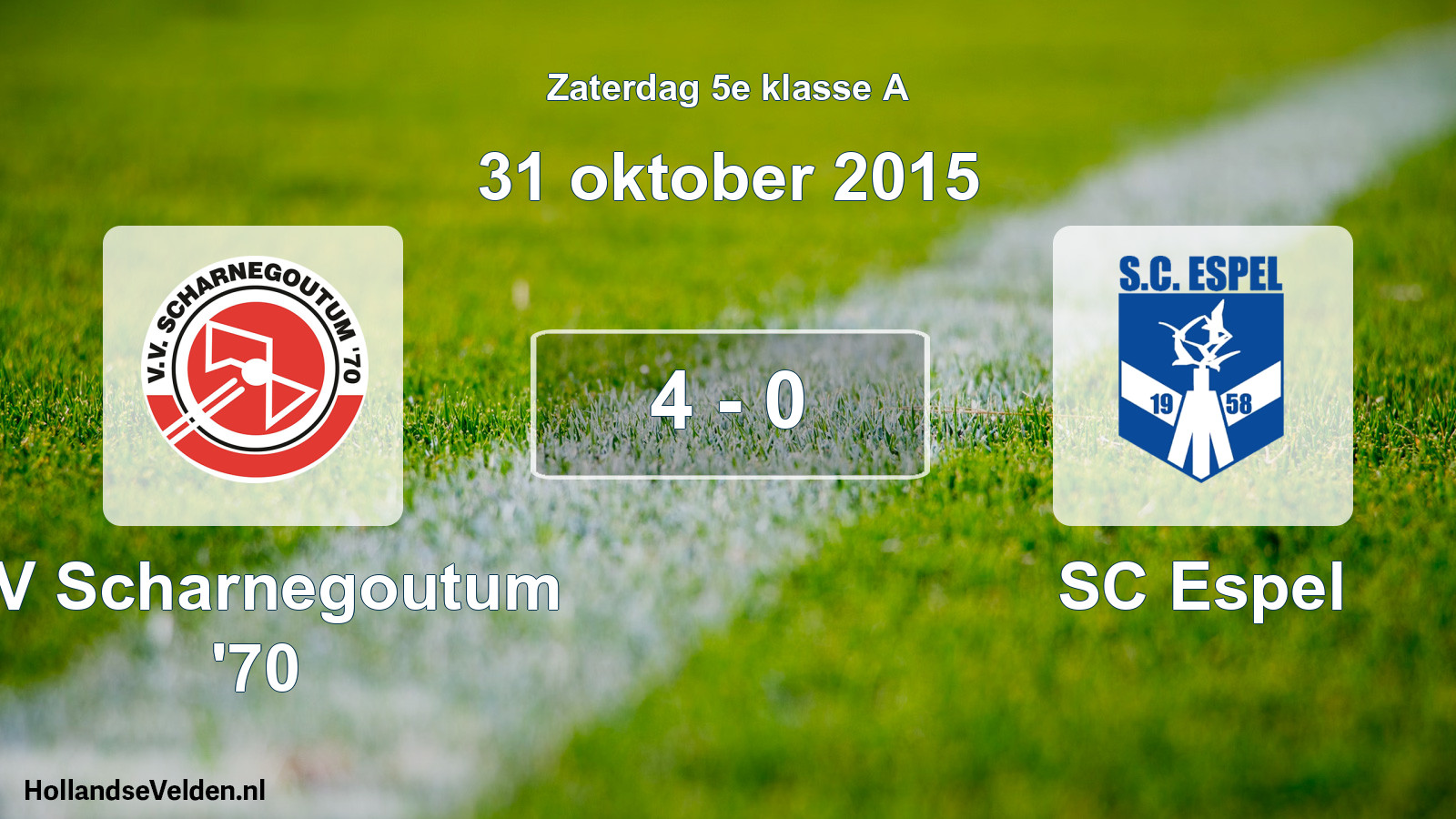 Total number of matches played: VV Scharnegoutum '70 - SC Espel 4 - 0 (31 October 2015)