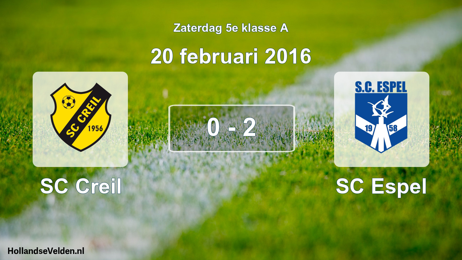 Total number of matches played: SC Creil - SC Espel 0 - 2 (20 February 2016)