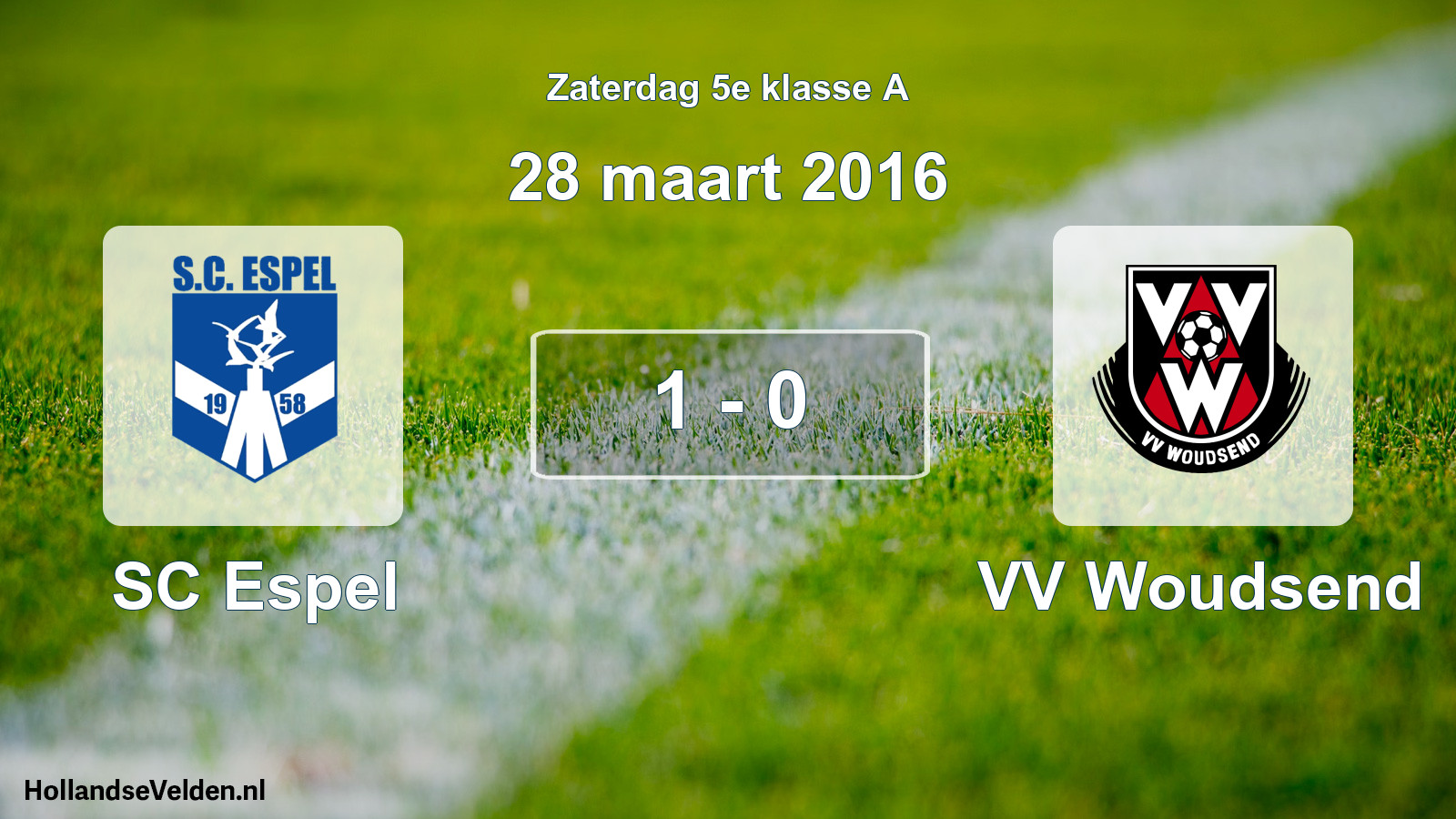 Total number of matches played: SC Espel - VV Woudsend 1 - 0 (28 March 2016)