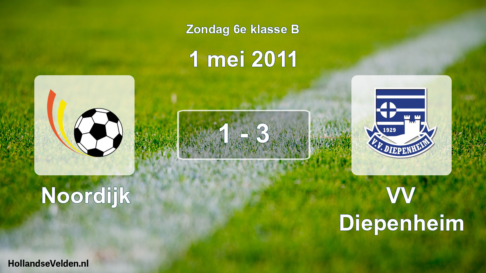 Total number of matches played: Noordijk - VV Diepenheim 1 - 3 (1 May 2011)