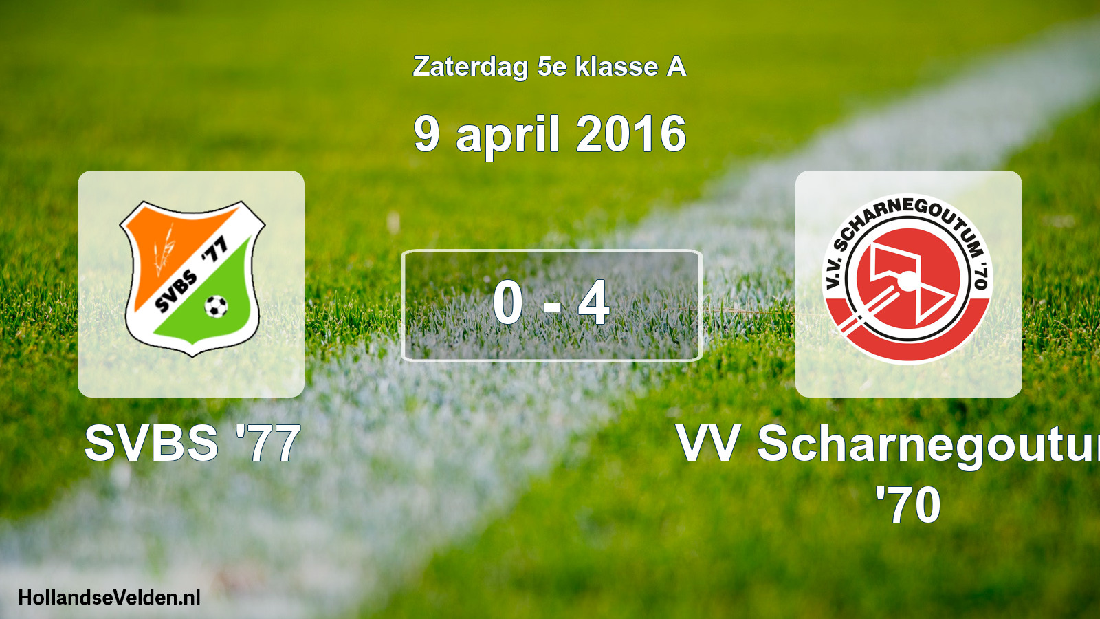 Total number of matches played: SVBS '77 - VV Scharnegoutum '70 0 - 4 (9 April 2016)