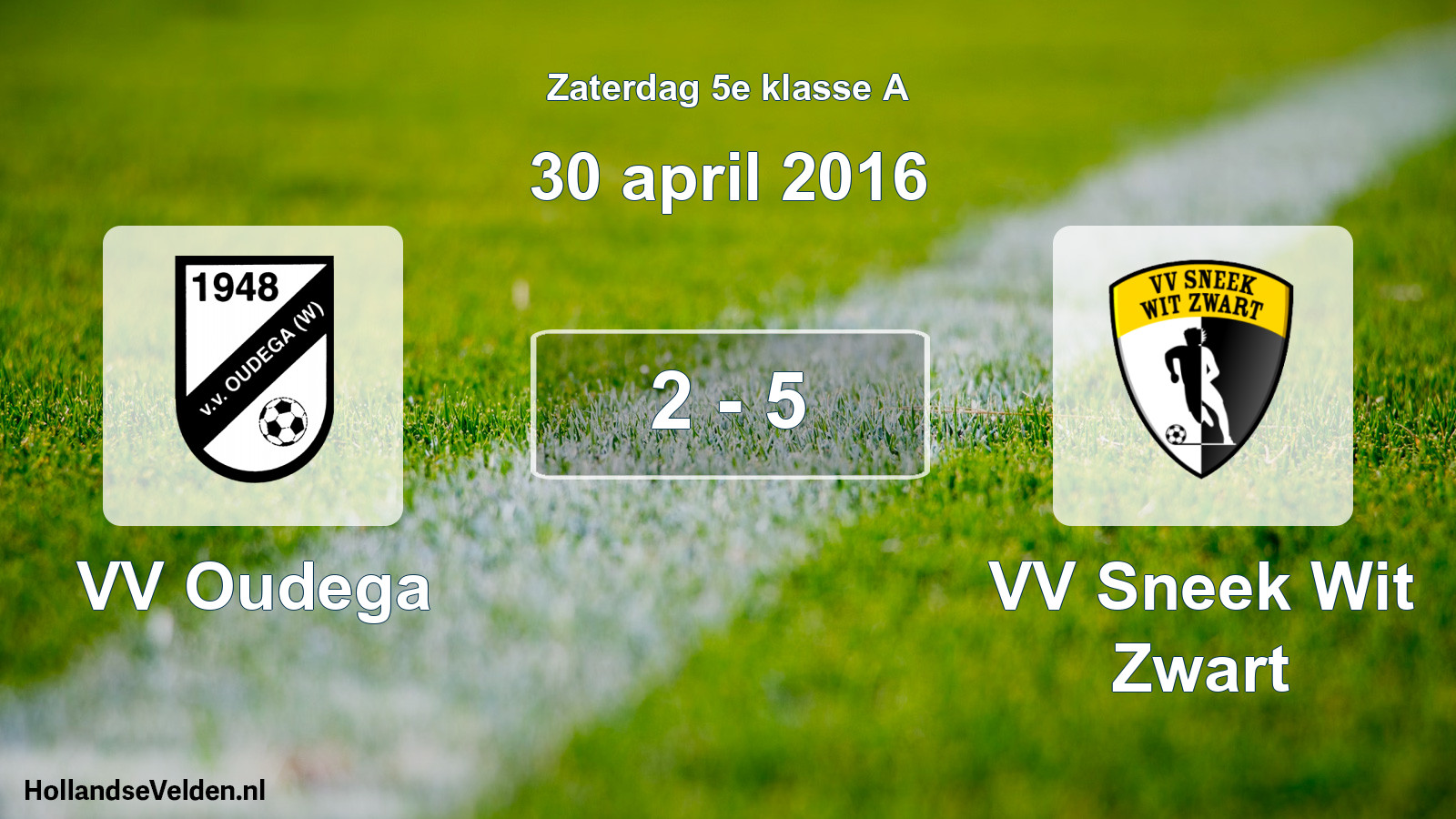 Total number of matches played: VV Oudega - VV Sneek Wit Zwart 2 - 5 (30 April 2016)